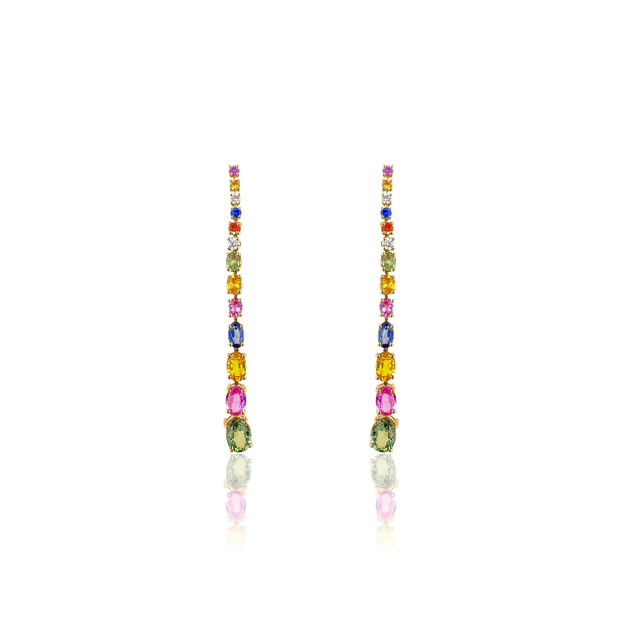 Fancy Sapphire Diamond Drop Earrings