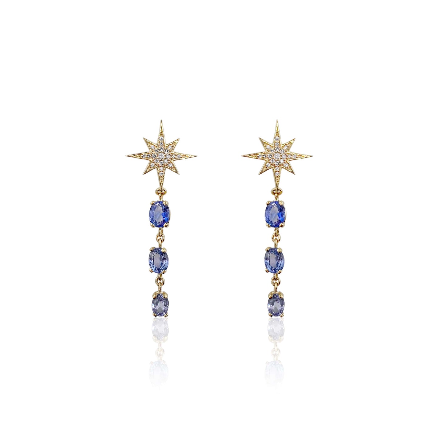 Starry Night Sapphire and Diamond Earrings