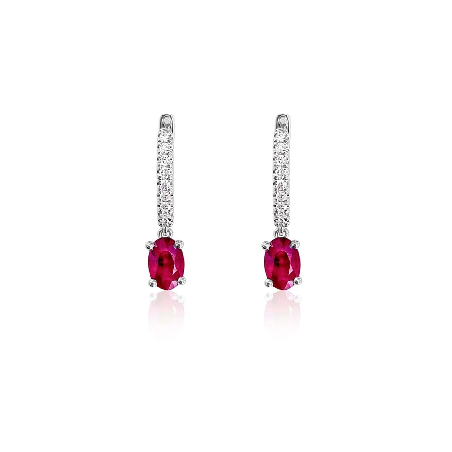 Ruby and Diamond Hoops