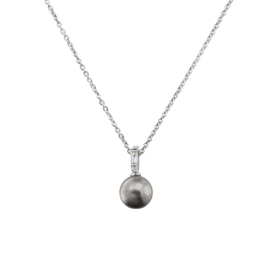 Tahitian Pearl and Diamond Pendant Necklace