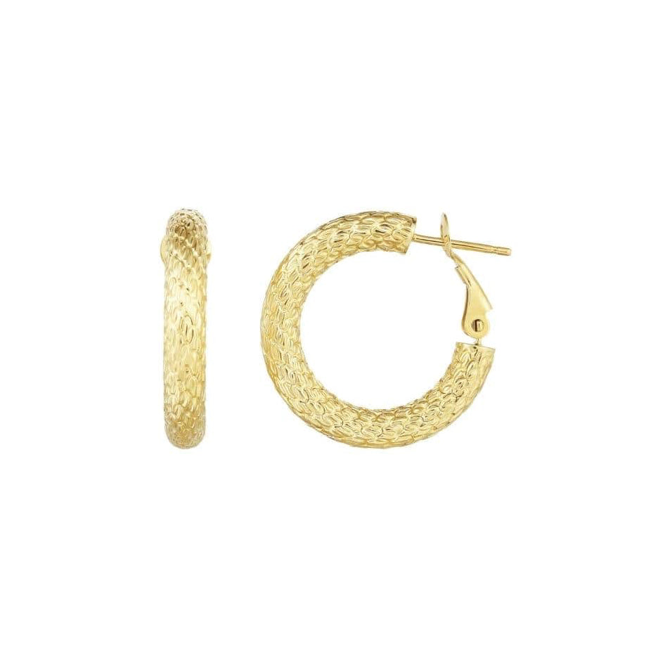 Chunky Diamond Cut Gold Hoops