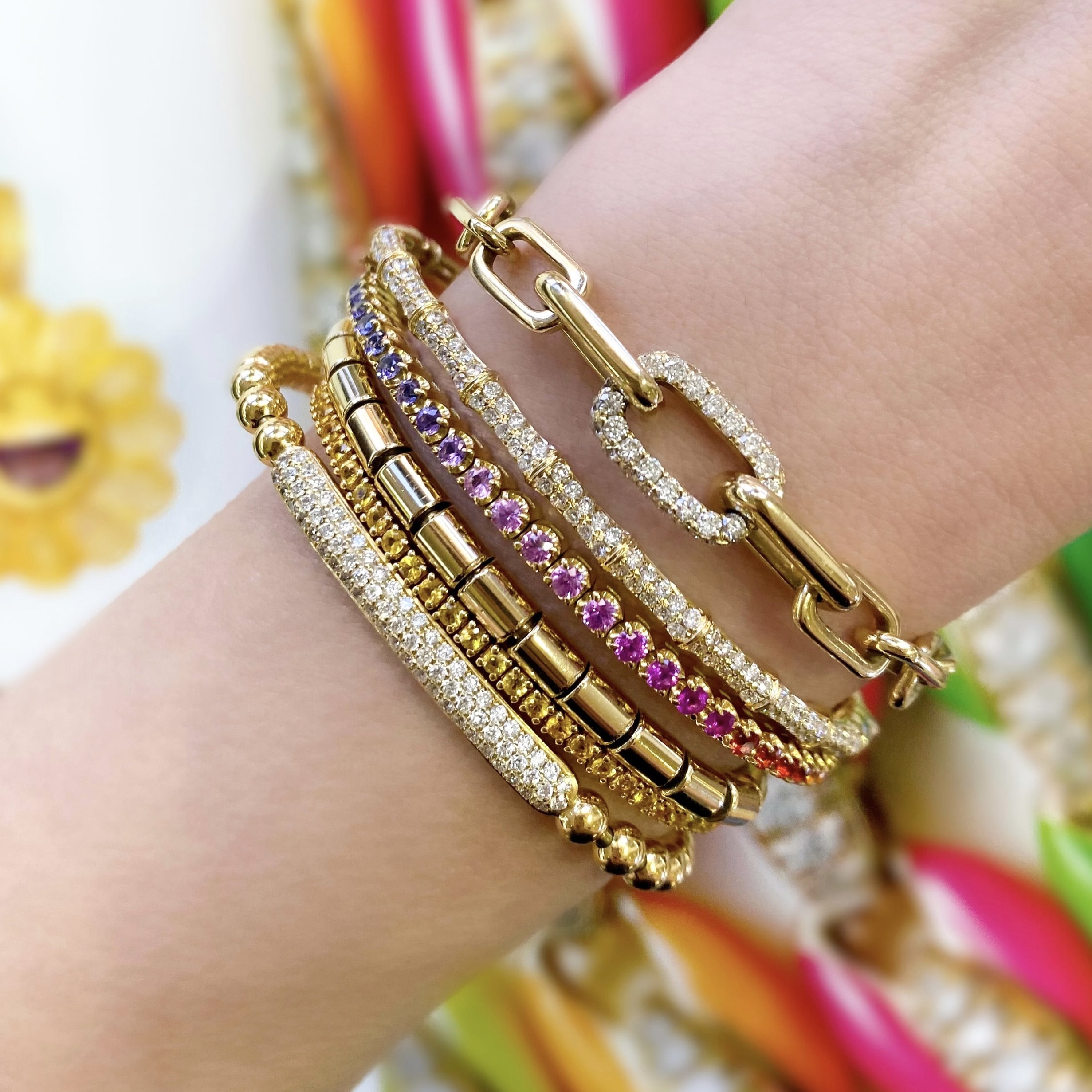 Pave Diamond Link Chain Bracelet
