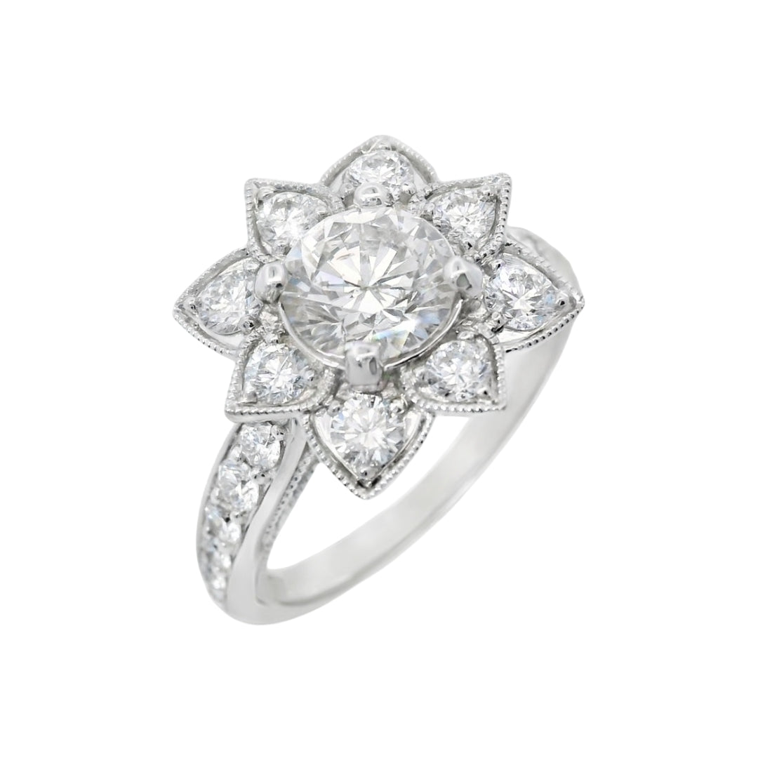 Diamond Flower Statement Ring