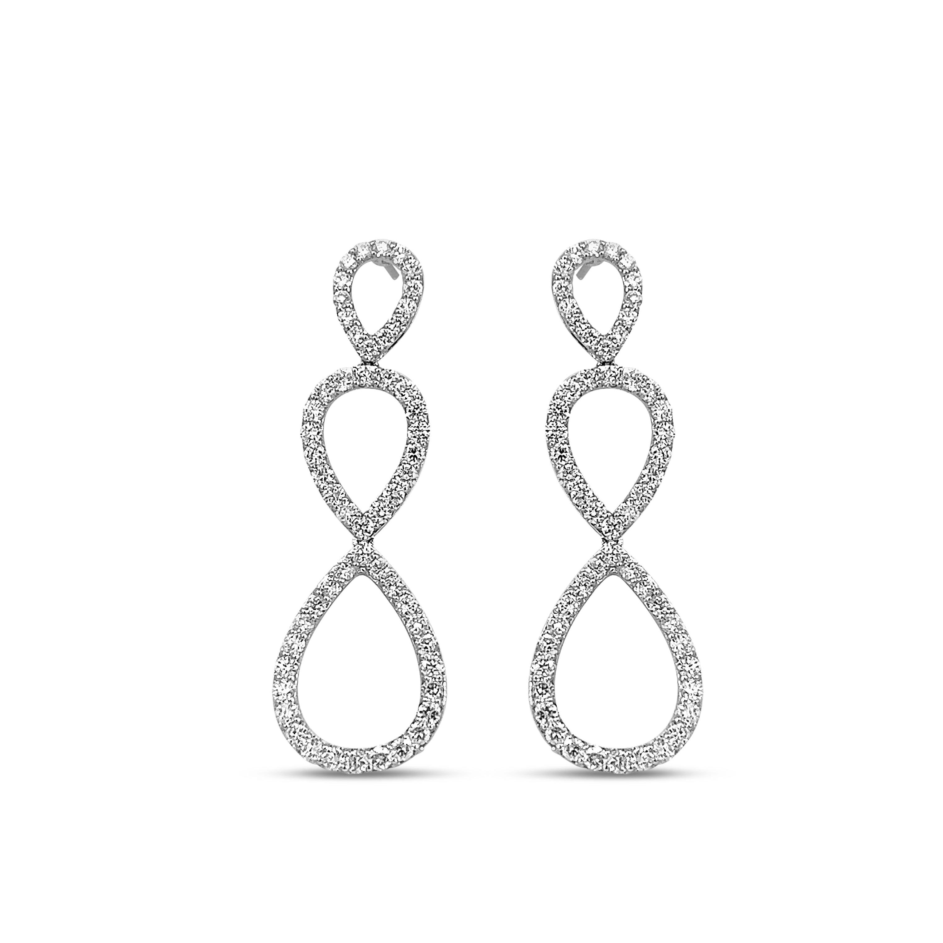 Diamond Pear Shape Drop Earrings