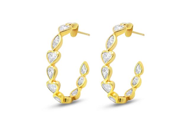 Fancy Shape Diamond Hoop Earrings
