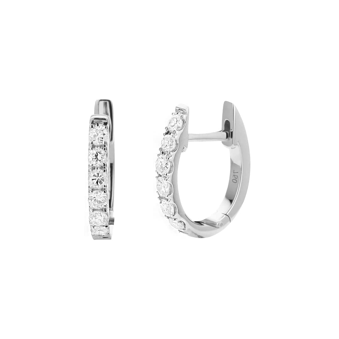 6 Stone Diamond Huggie Earrings