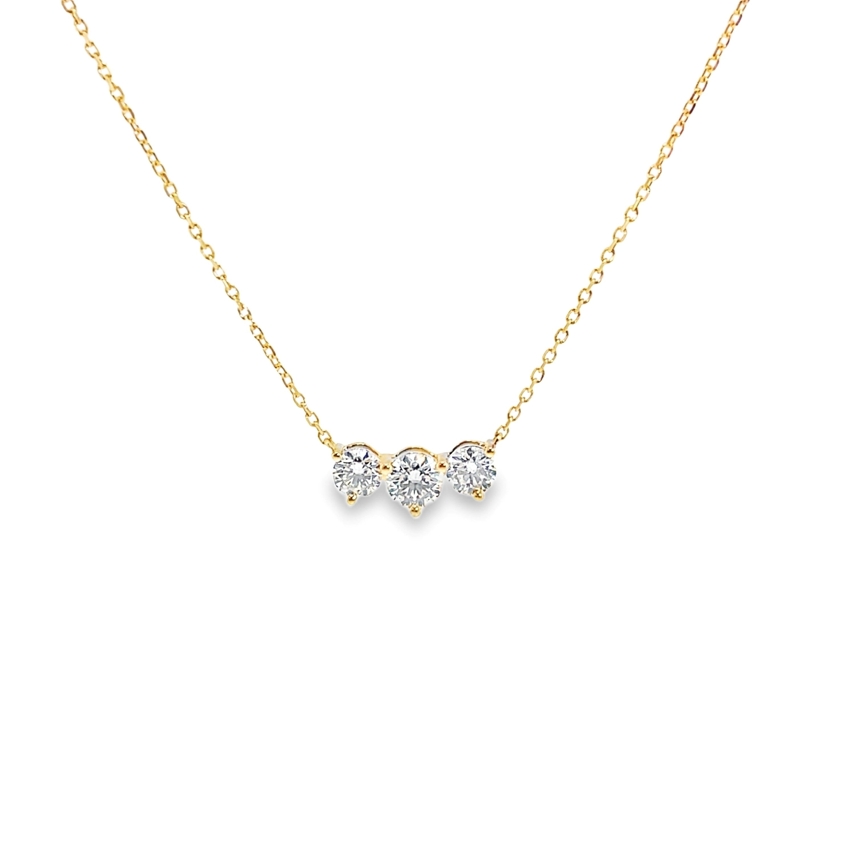 3 Stone Diamond Necklace