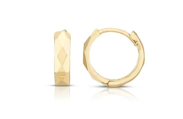Faceted Gold Huggies