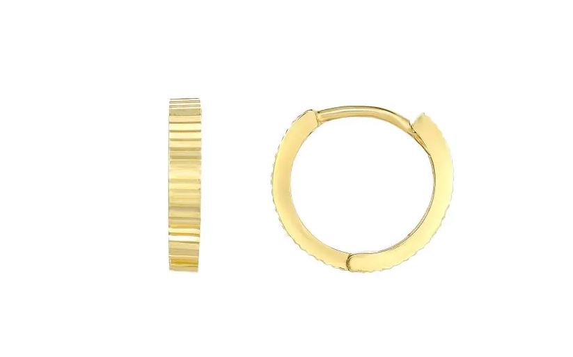 Small Gold Textured Huggies