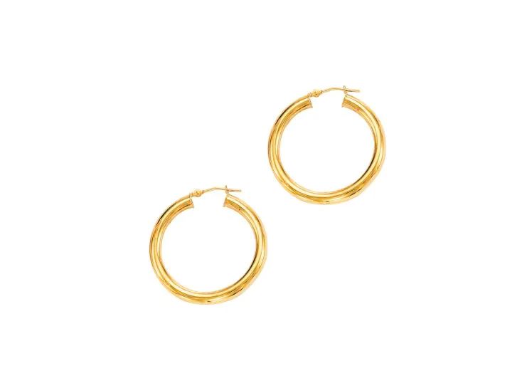 YELLOW GOLD HOOP EARRINGS