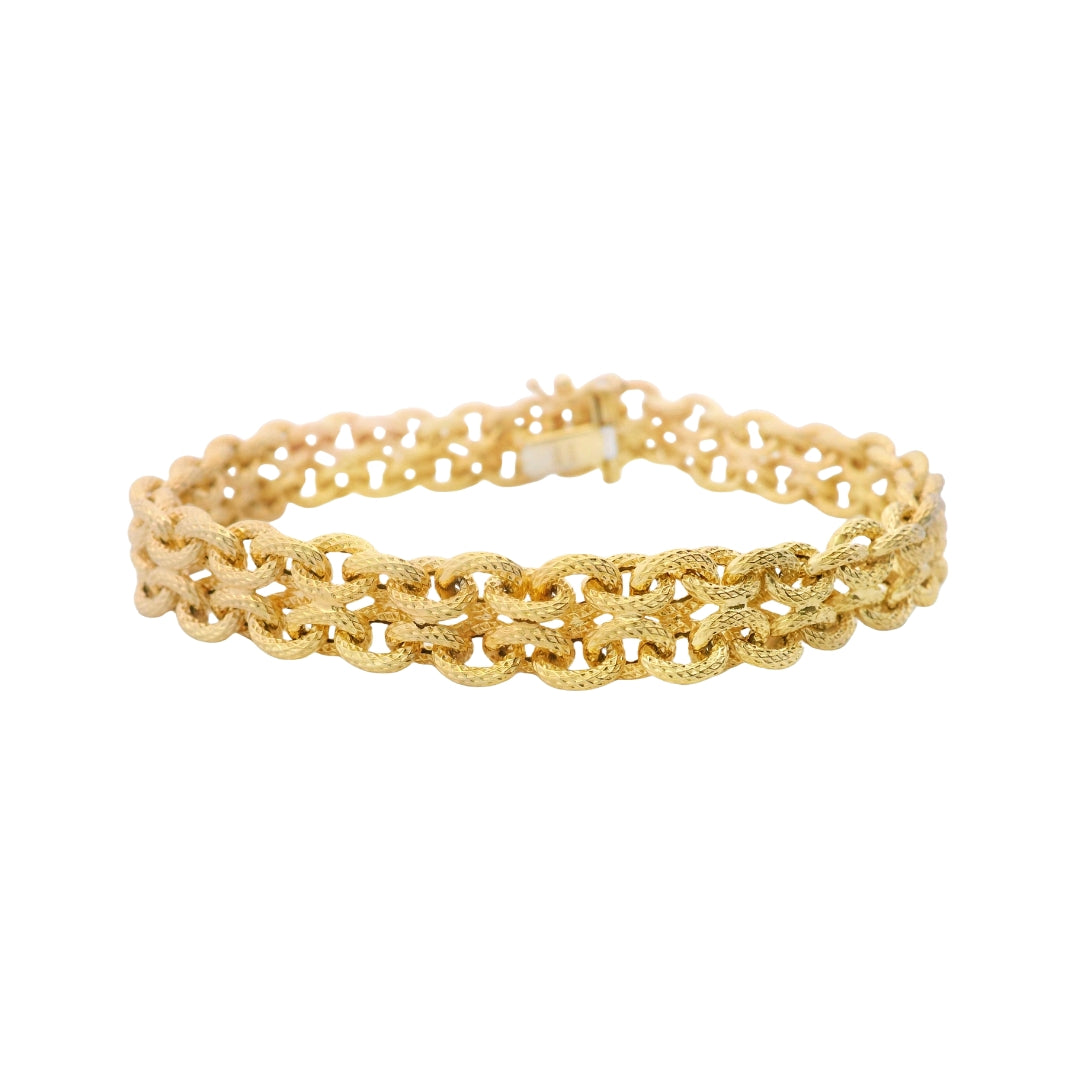 Textured Oval Link Bracelet