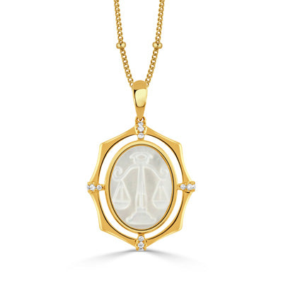 Mother of Pearl Zodiac Necklace