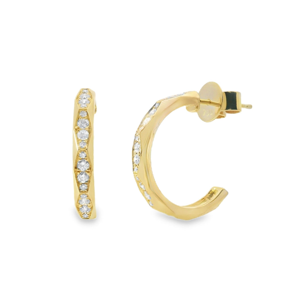 Geometric Diamond Hoop Earrings