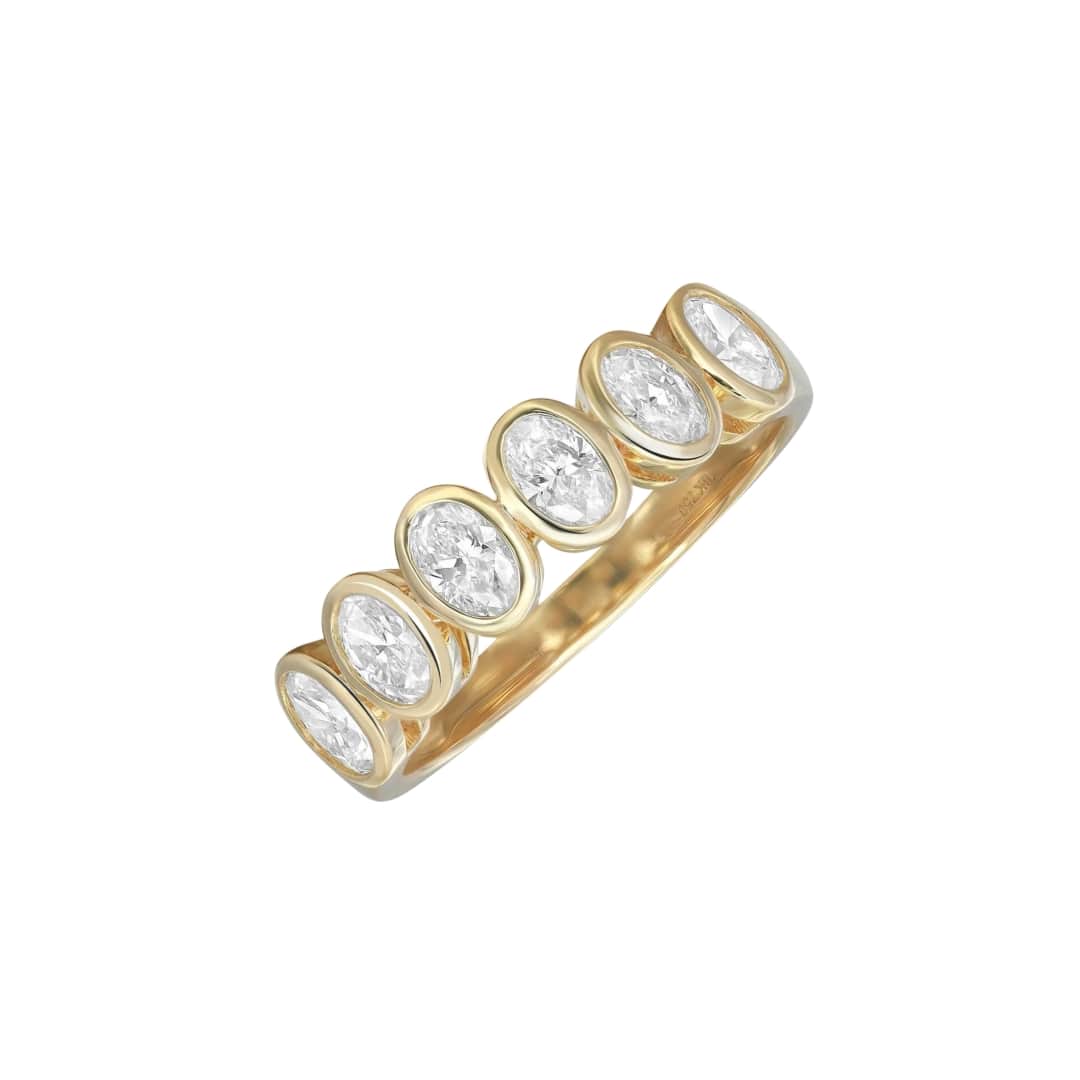 Bezel Set Oval Diamond Band