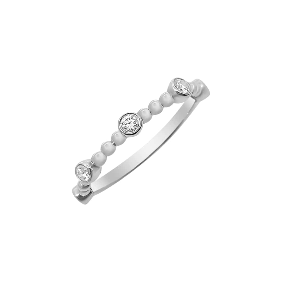 Beaded Diamond Bezel Band