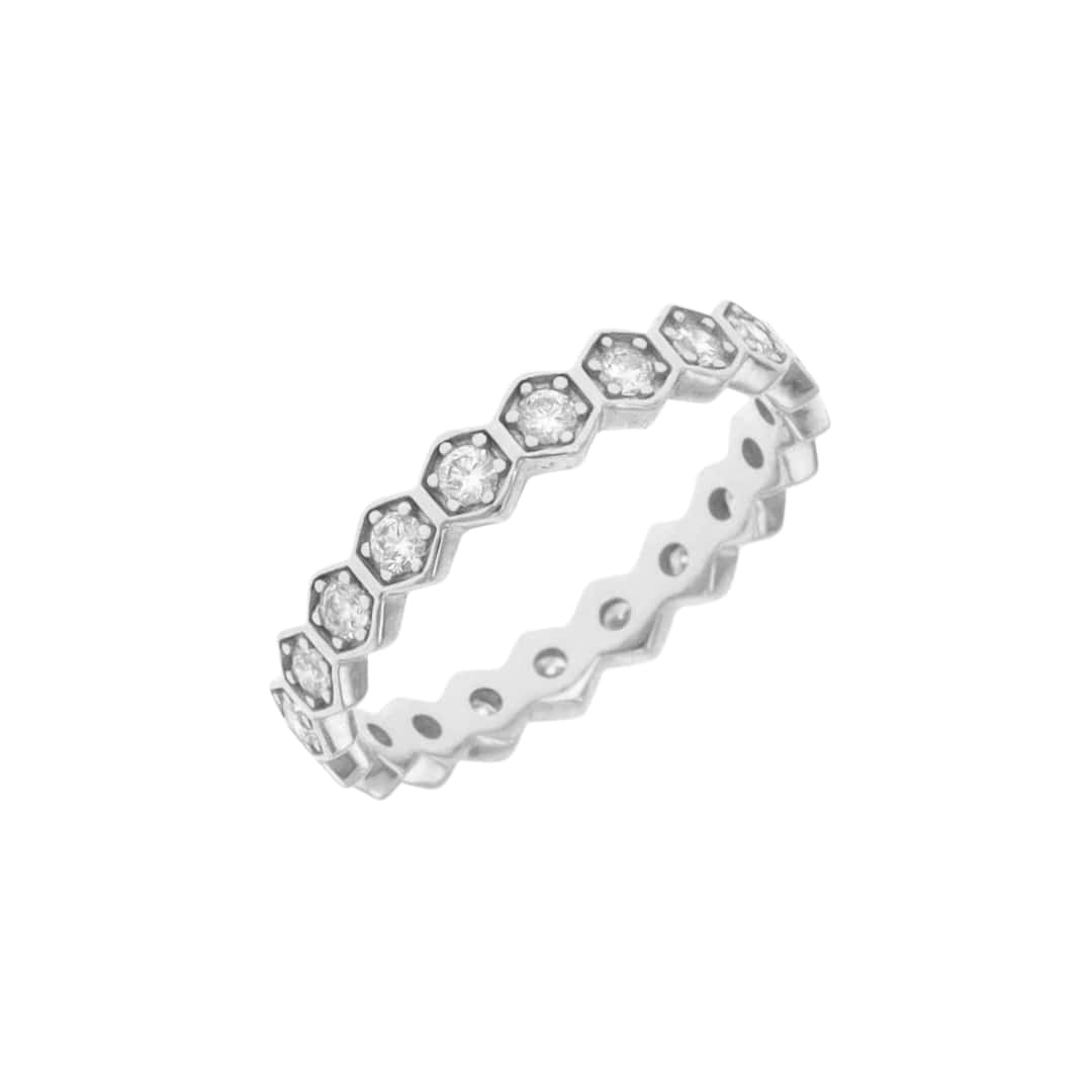 Diamond Honeycomb Eternity Band