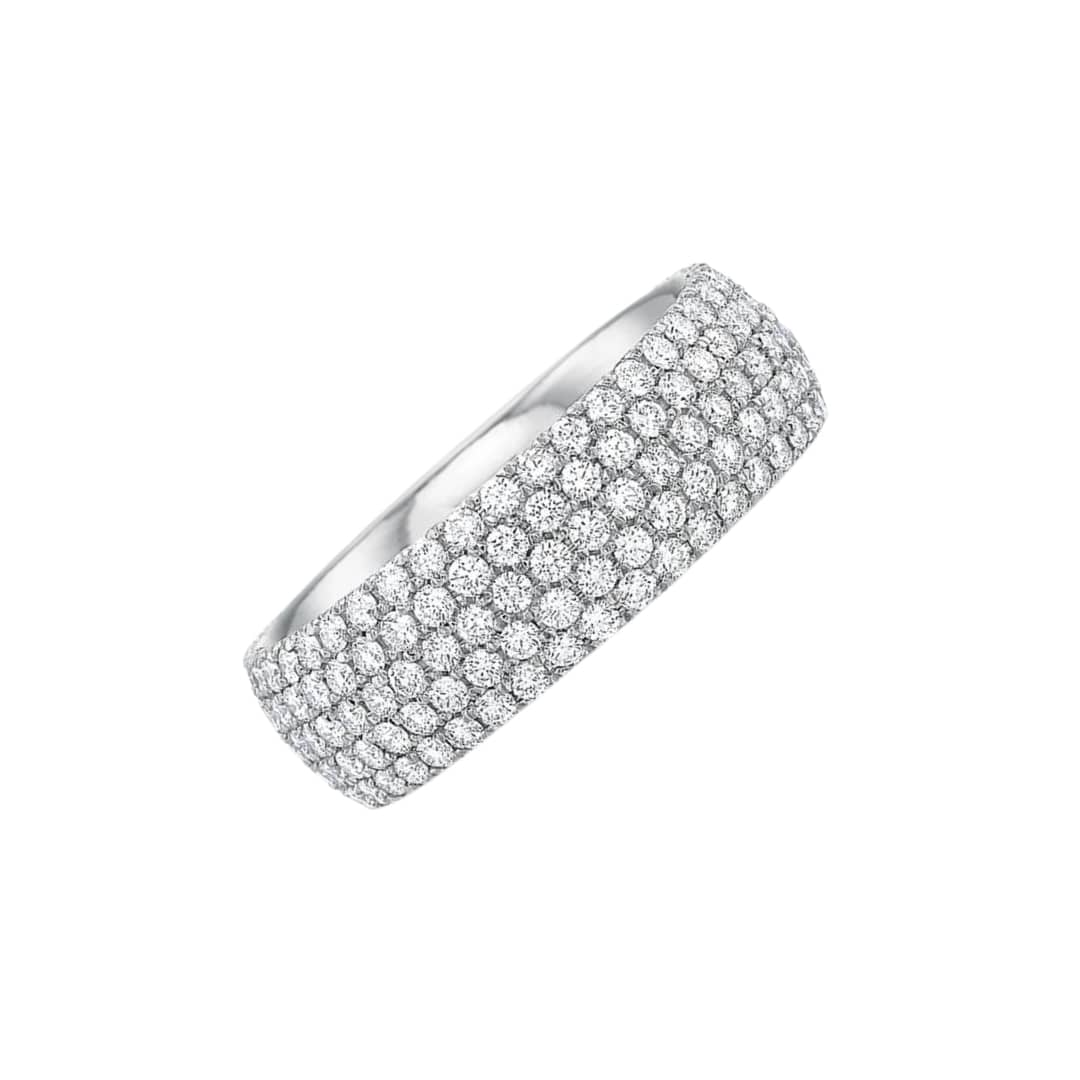 5 Row Pave Diamond Ring