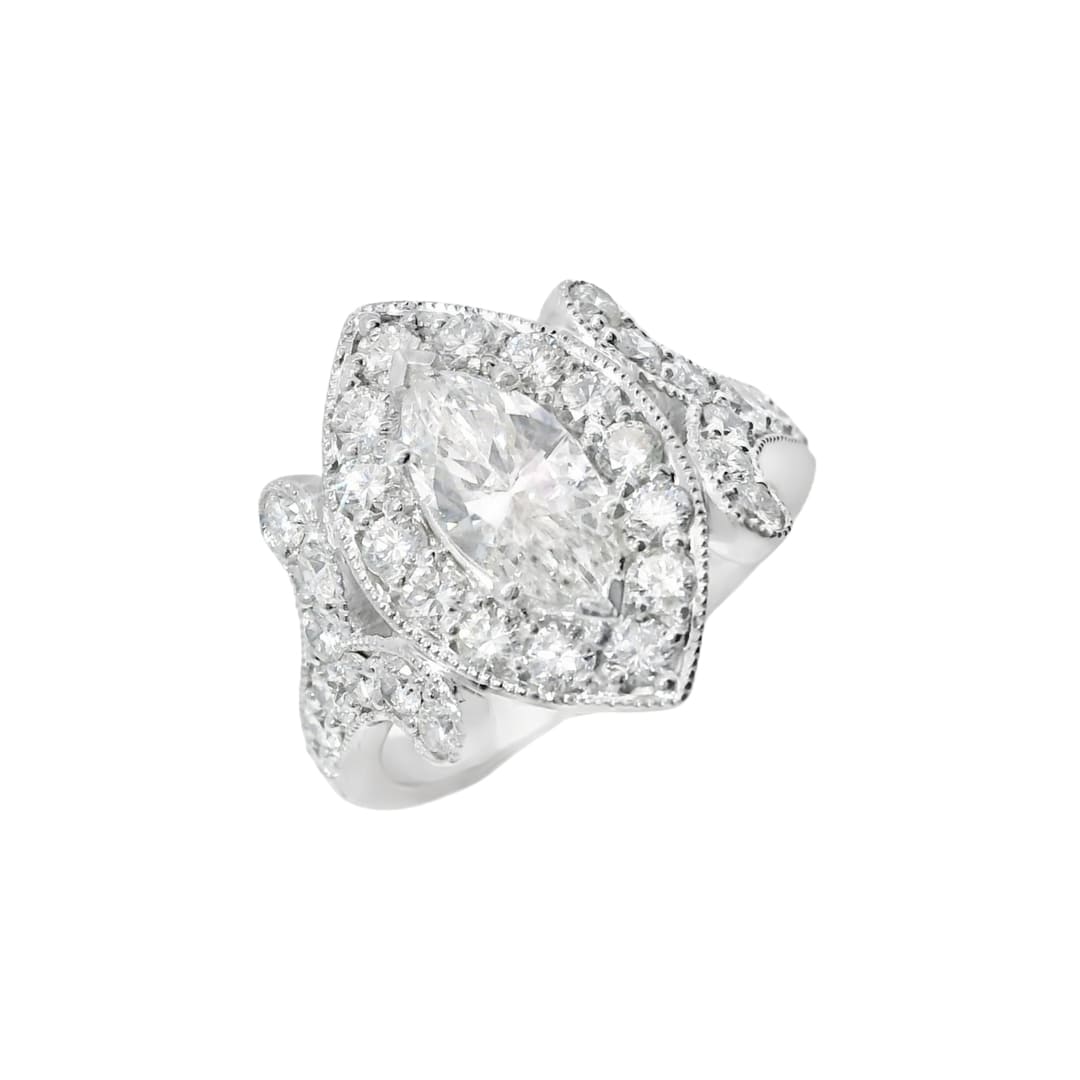 Marquise and Round Diamond Ring