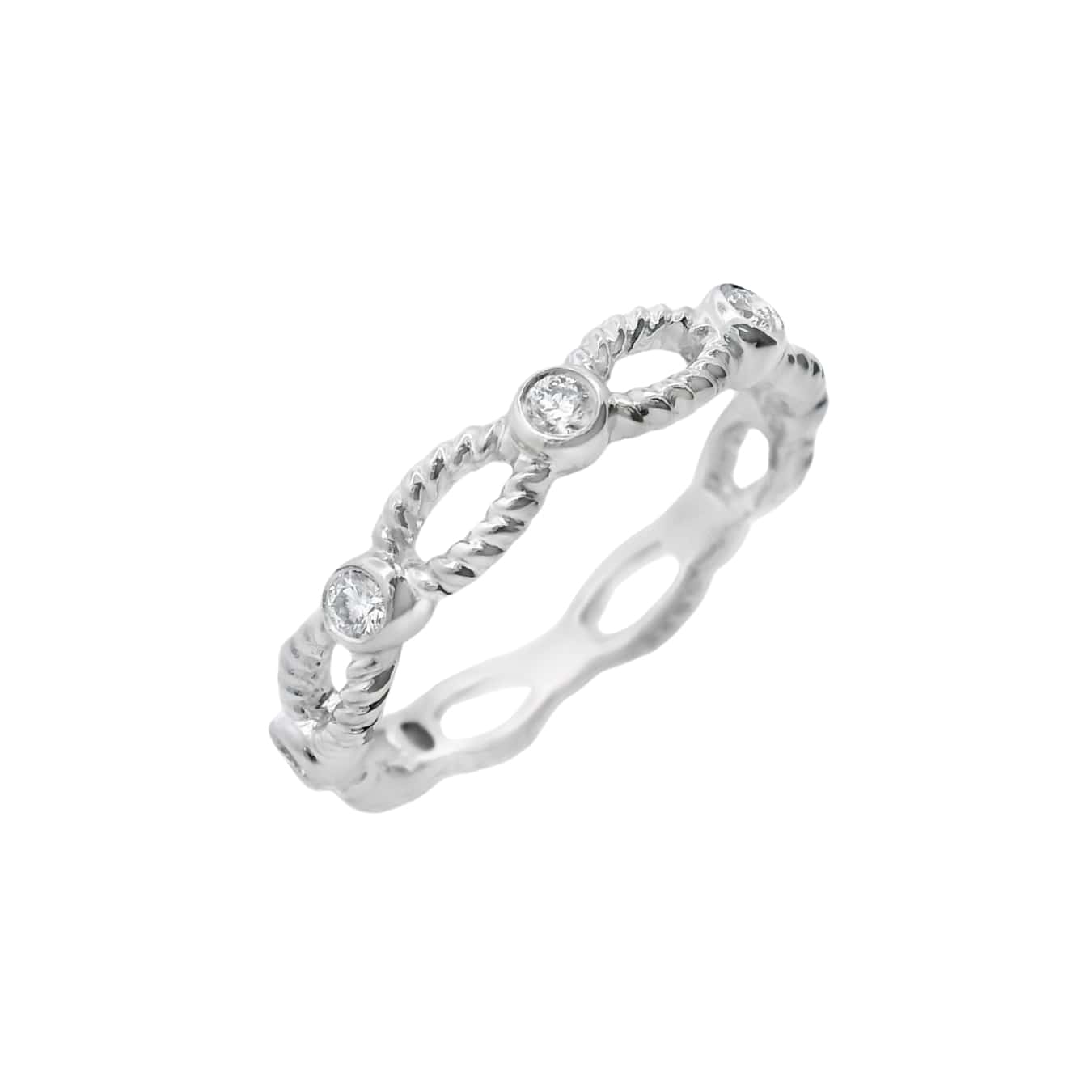 Diamond Bezel Rope Ring