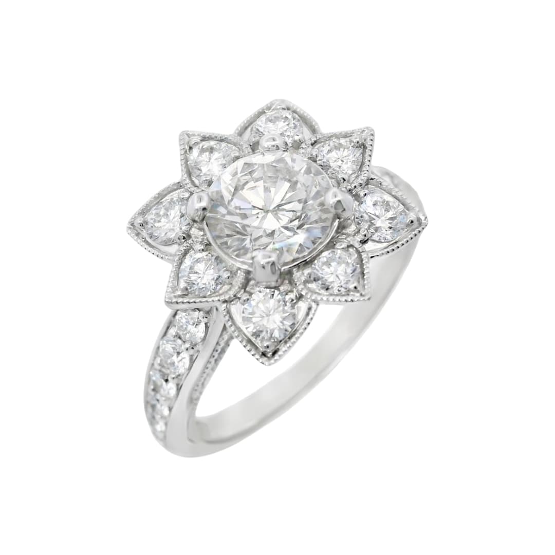 Diamond Flower Statement Ring