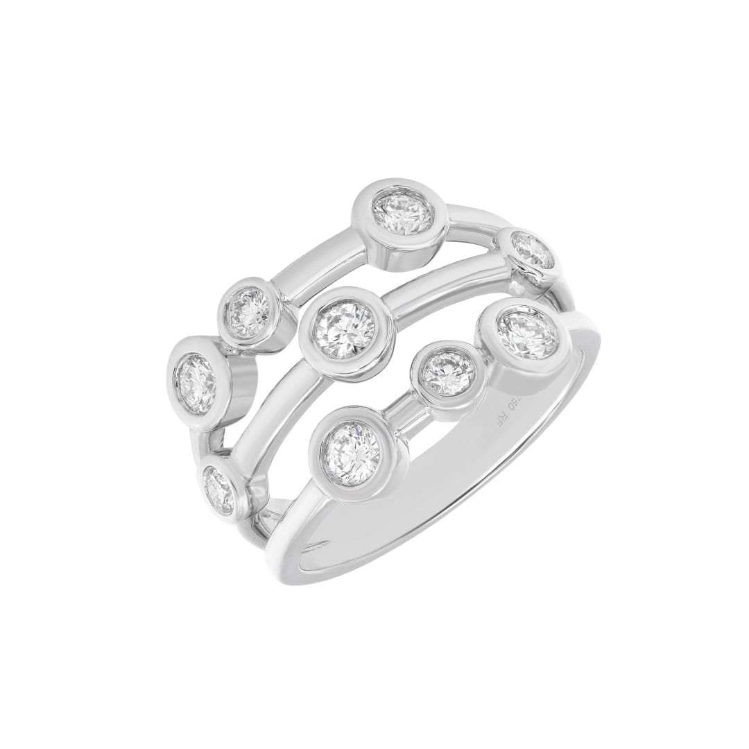 9 Stone Diamond Bezel Ring