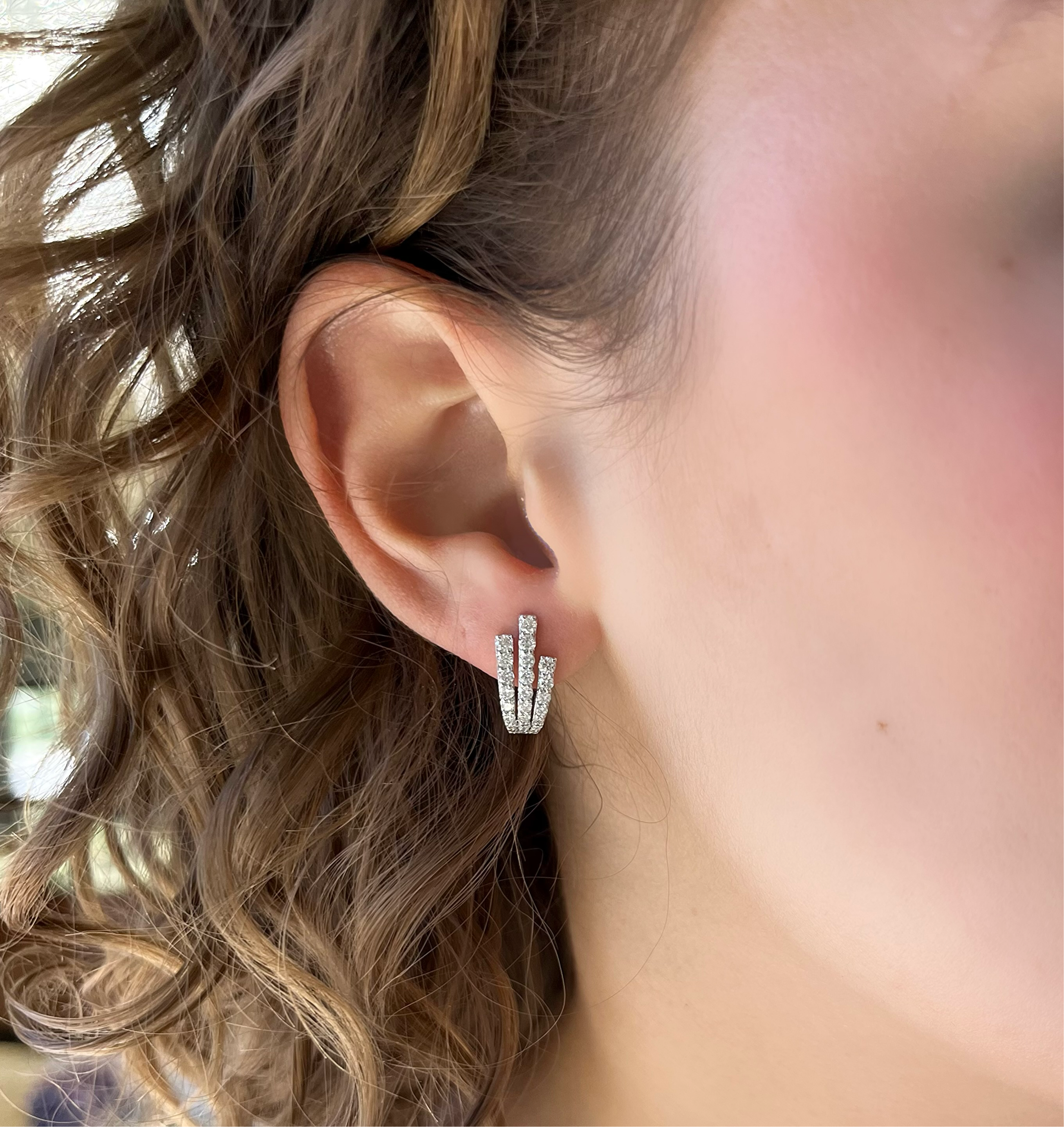 Diamond Curved Earrings