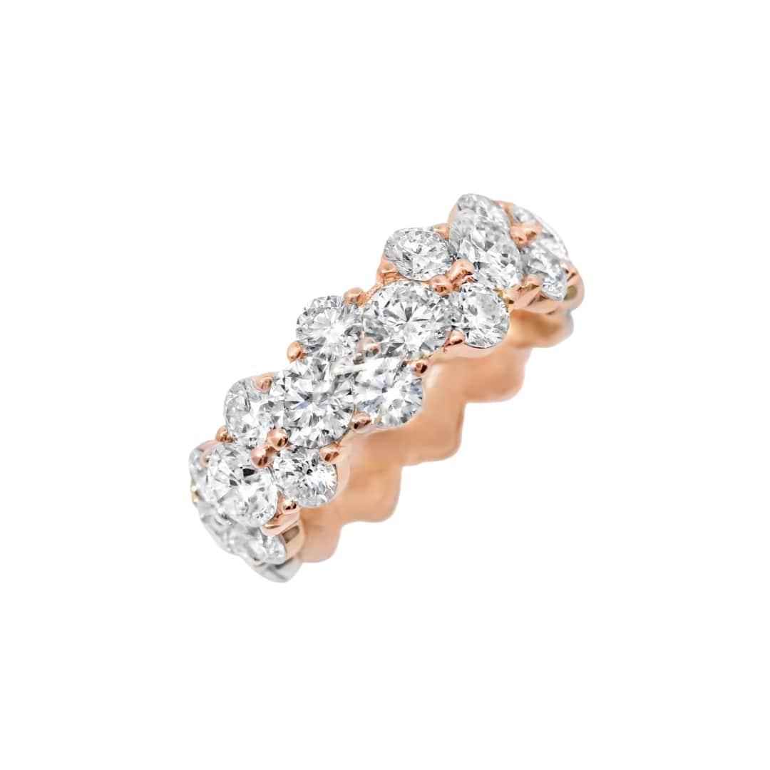 Round Diamond Cluster Eternity Band