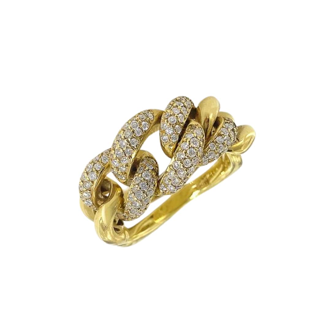 Pave Diamond Chain Link Ring