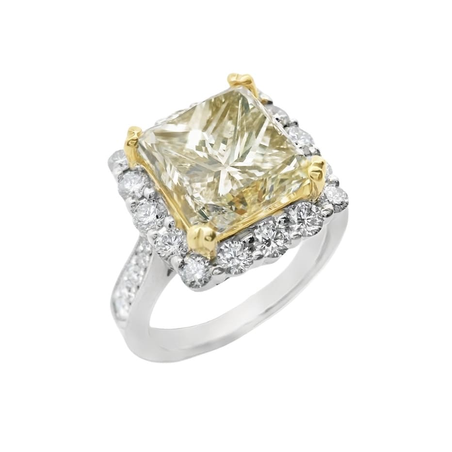 6.07Ct Fancy Yellow Diamond Engagement Ring
