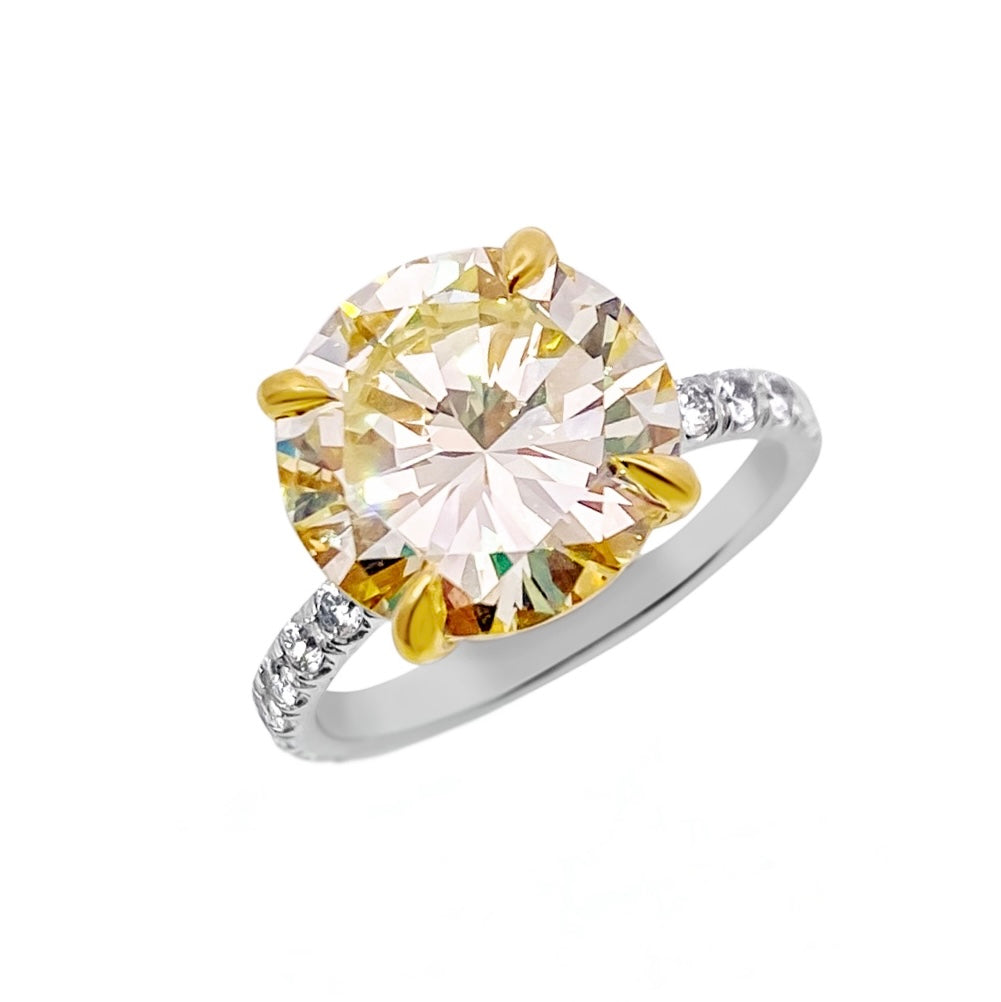 4.90Ct Fancy Yellow Diamond Engagement Ring