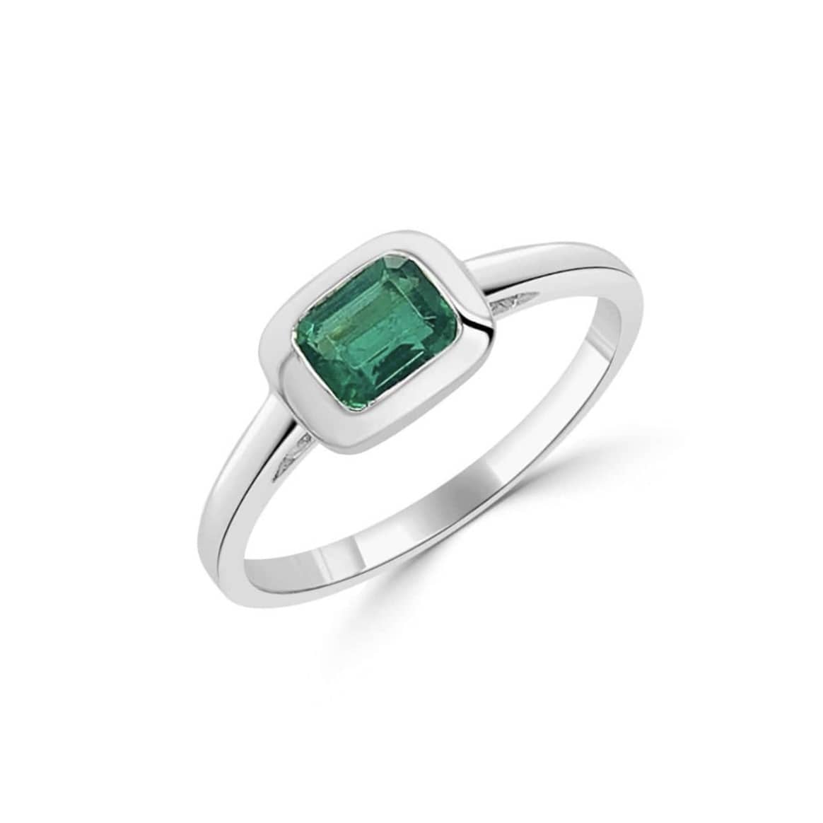 Bezel Set Emerald Ring