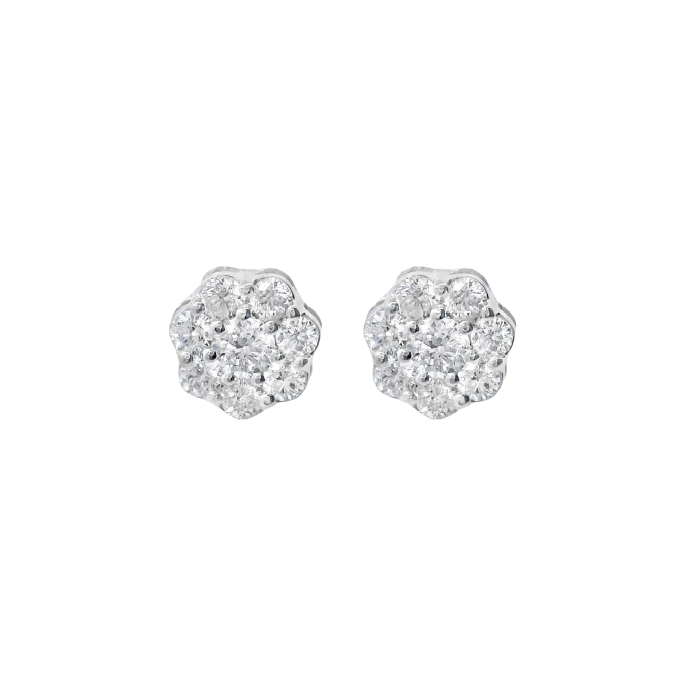 Mini Diamond Flower Stud Earrings