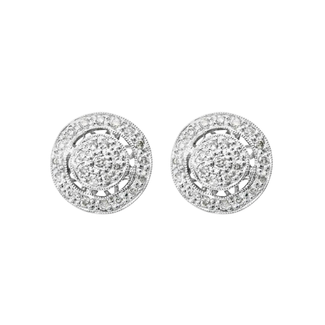 Large Diamond Halo Earrings
