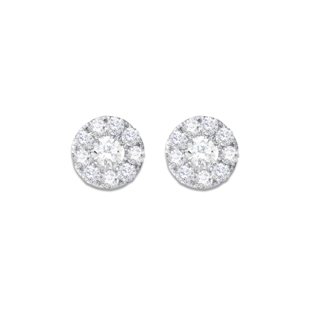 Diamond Halo Stud Earrings