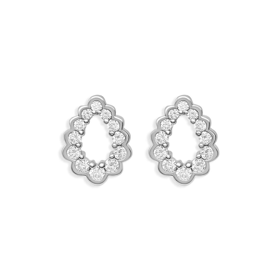 Open Graduated Diamond Stud Earrings