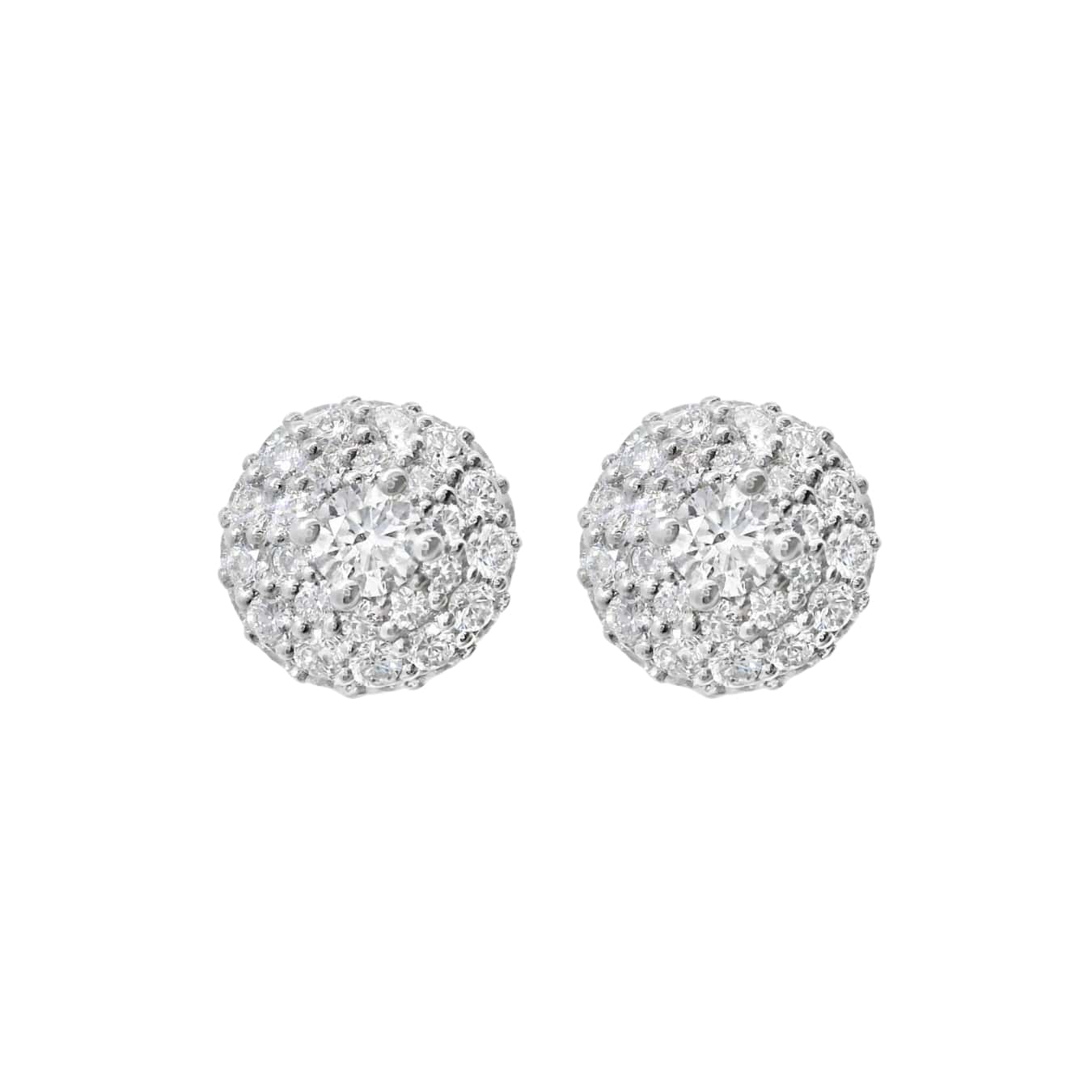 Diamond Cluster Stud Earrings