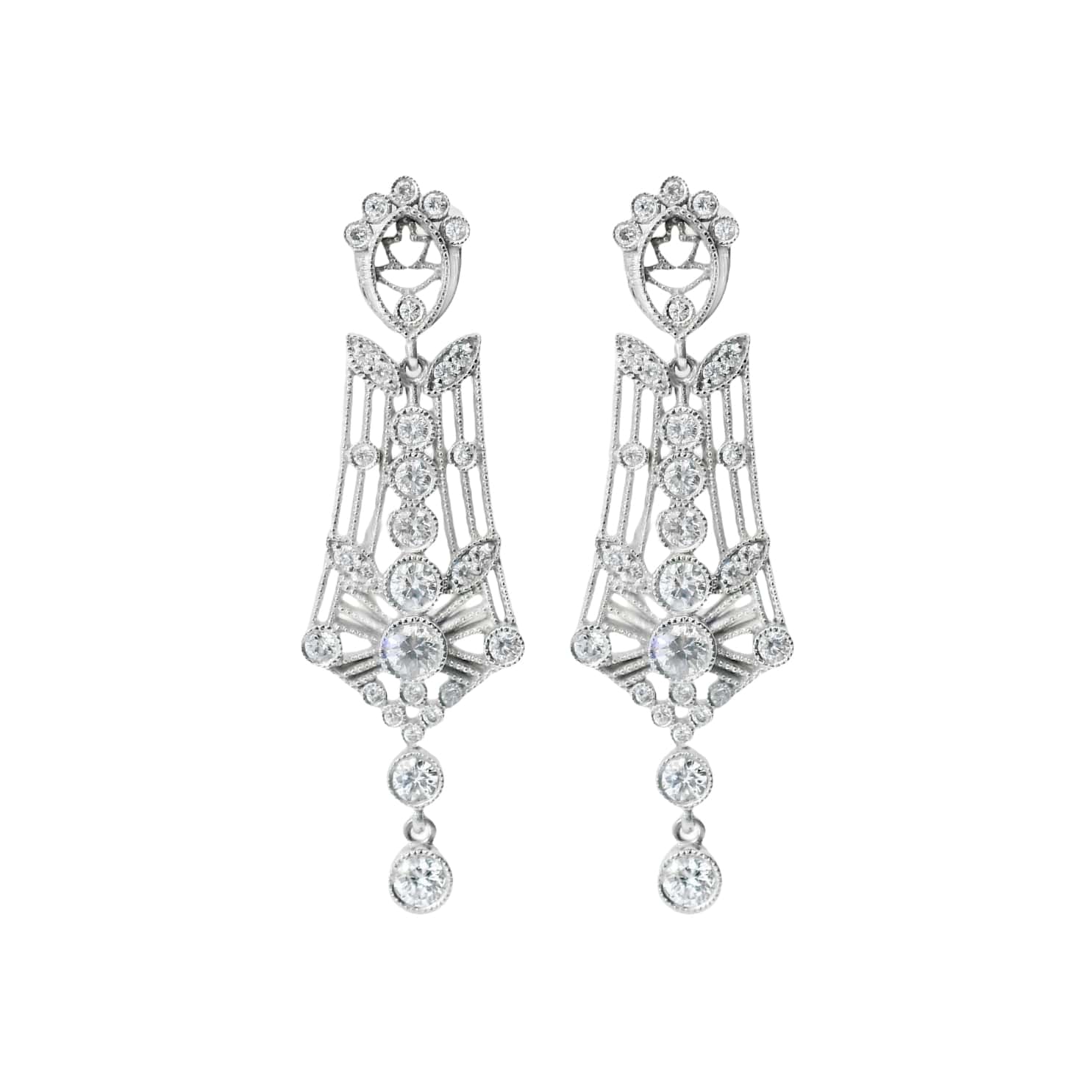 Diamond Deco Drop Earrings