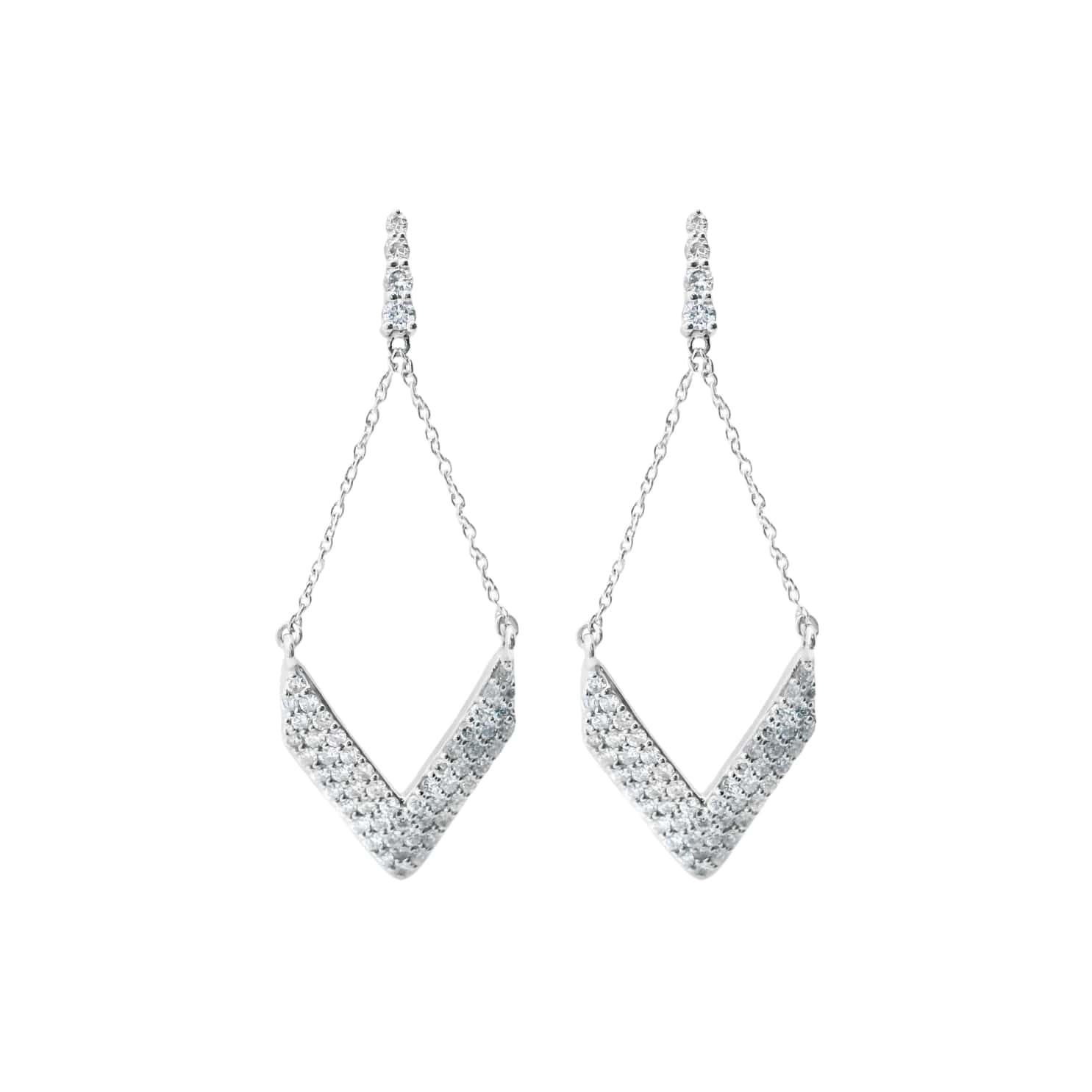 Pave Diamond Dangle Earrings