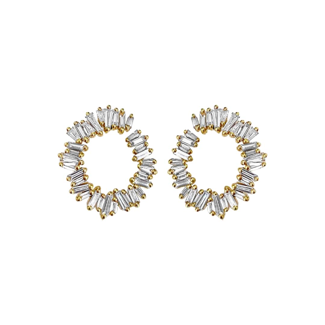 Baguette Diamond Wrap Around Earrings