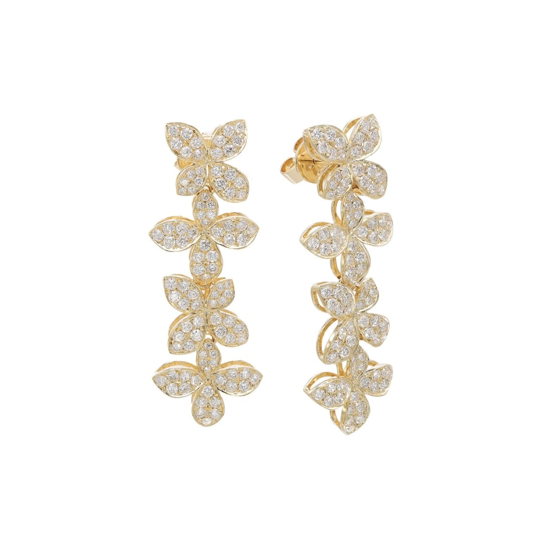 Cascading Flower Diamond Earrings