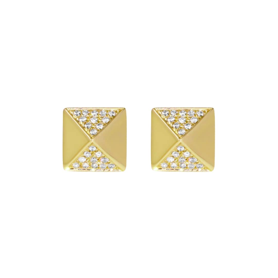 Pave Diamond Pyramid Studs