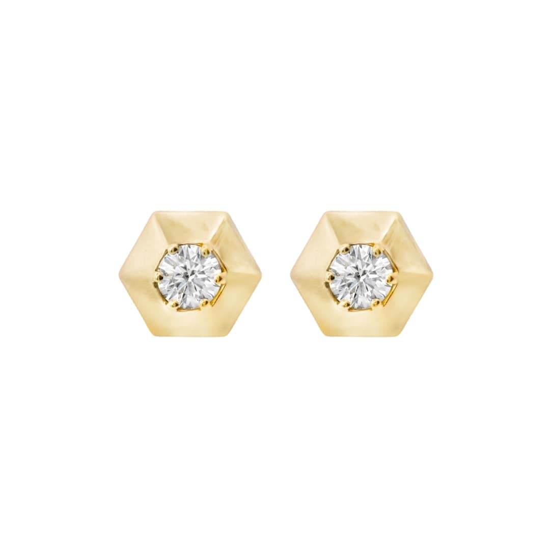 Diamond Hexagon Studs