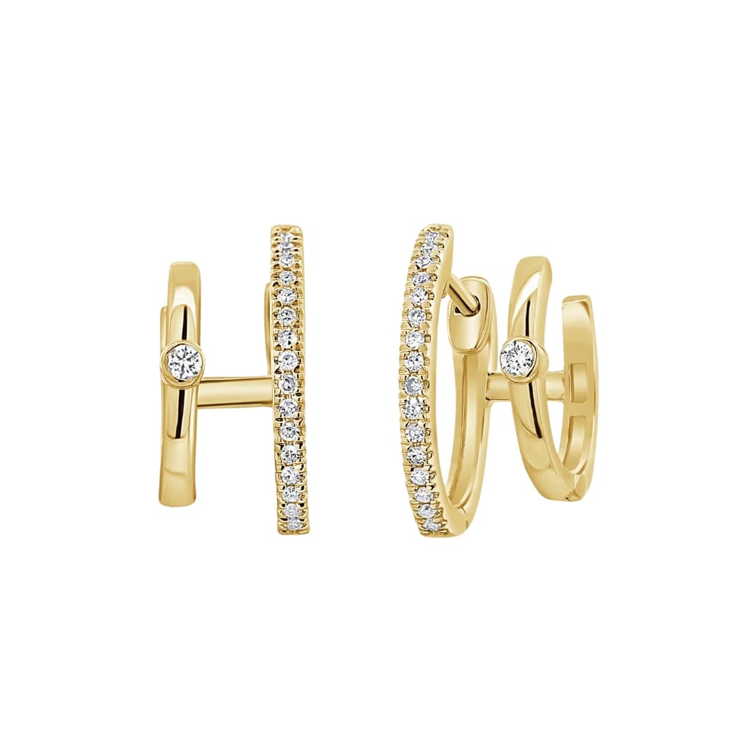 Double Row Diamond Cuff Huggies