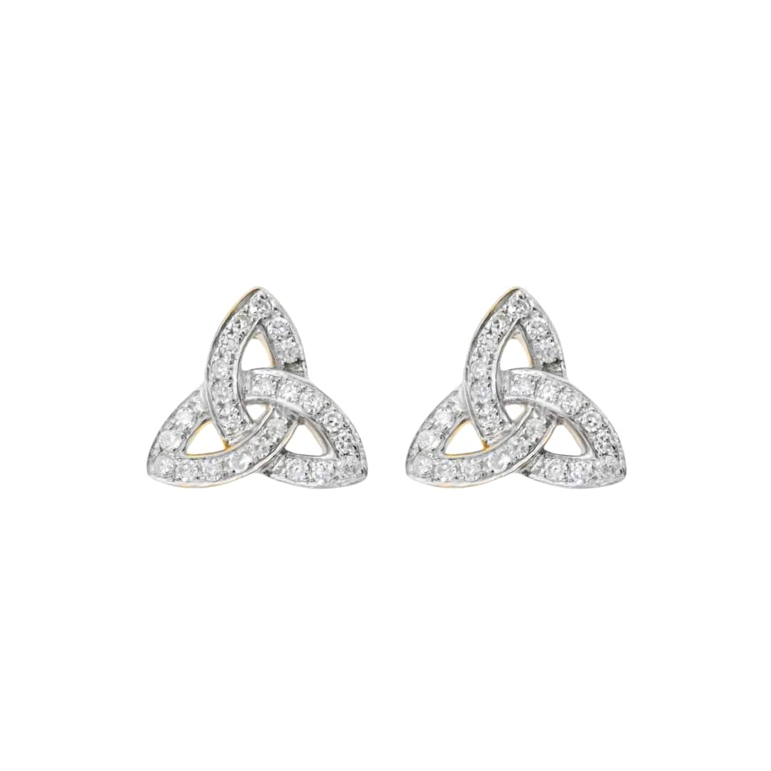 Diamond Trinity Knot Earrings