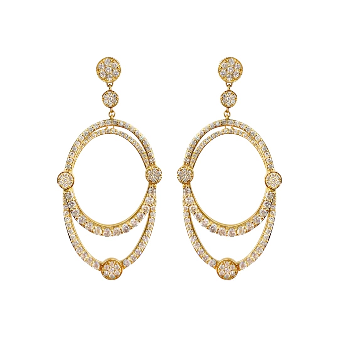 Dangling Diamond Loop Earrings