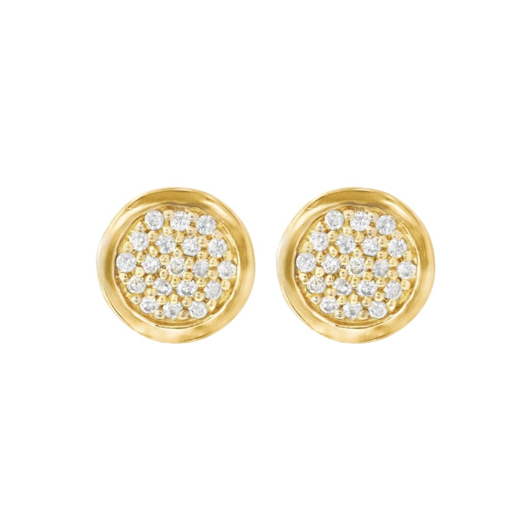 Pave Diamond Bezel Earrings