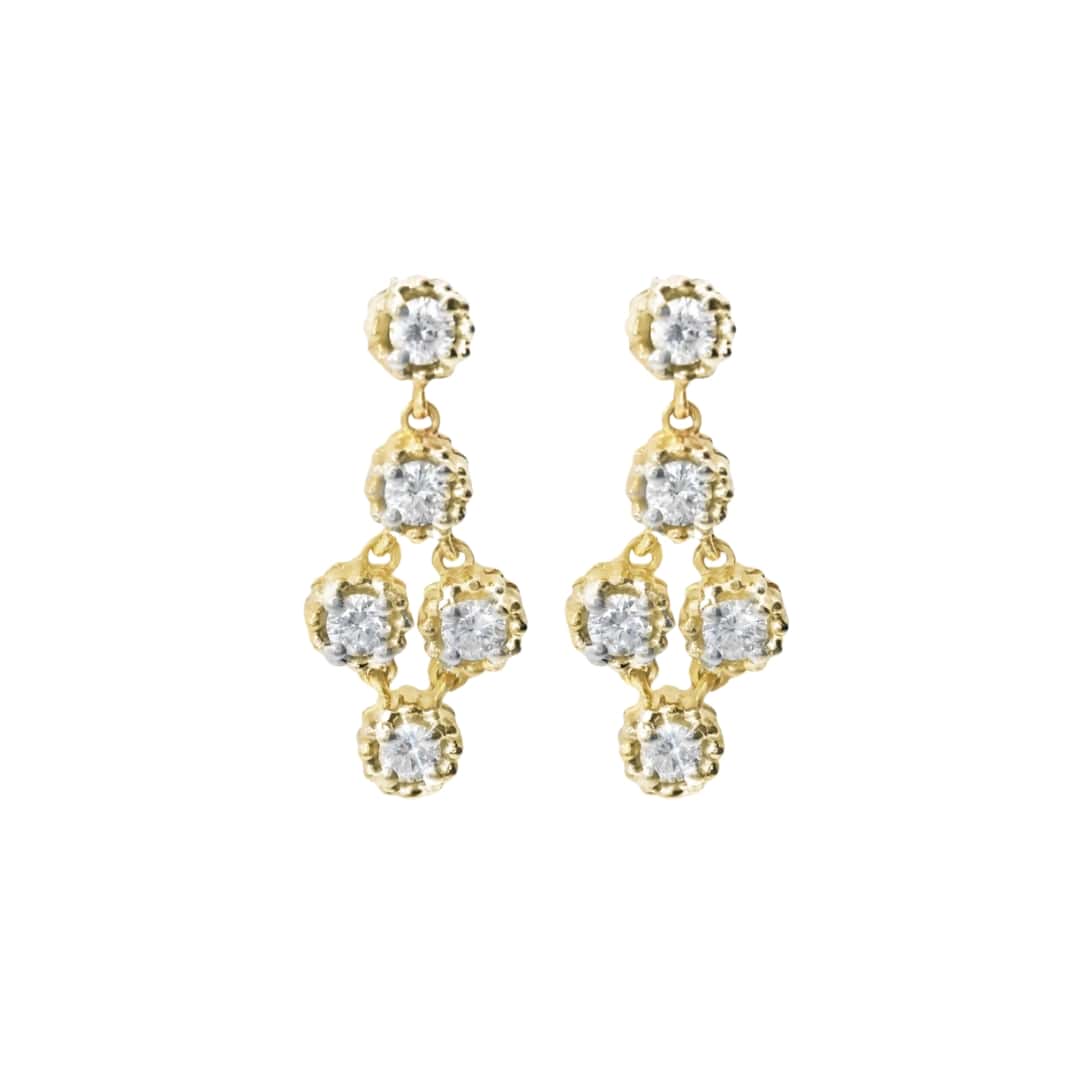 Diamond Bezel Drop Earrings