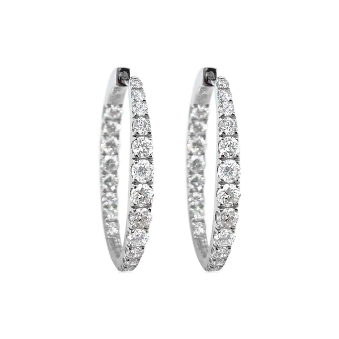 Large Diamond Hoop Earrings