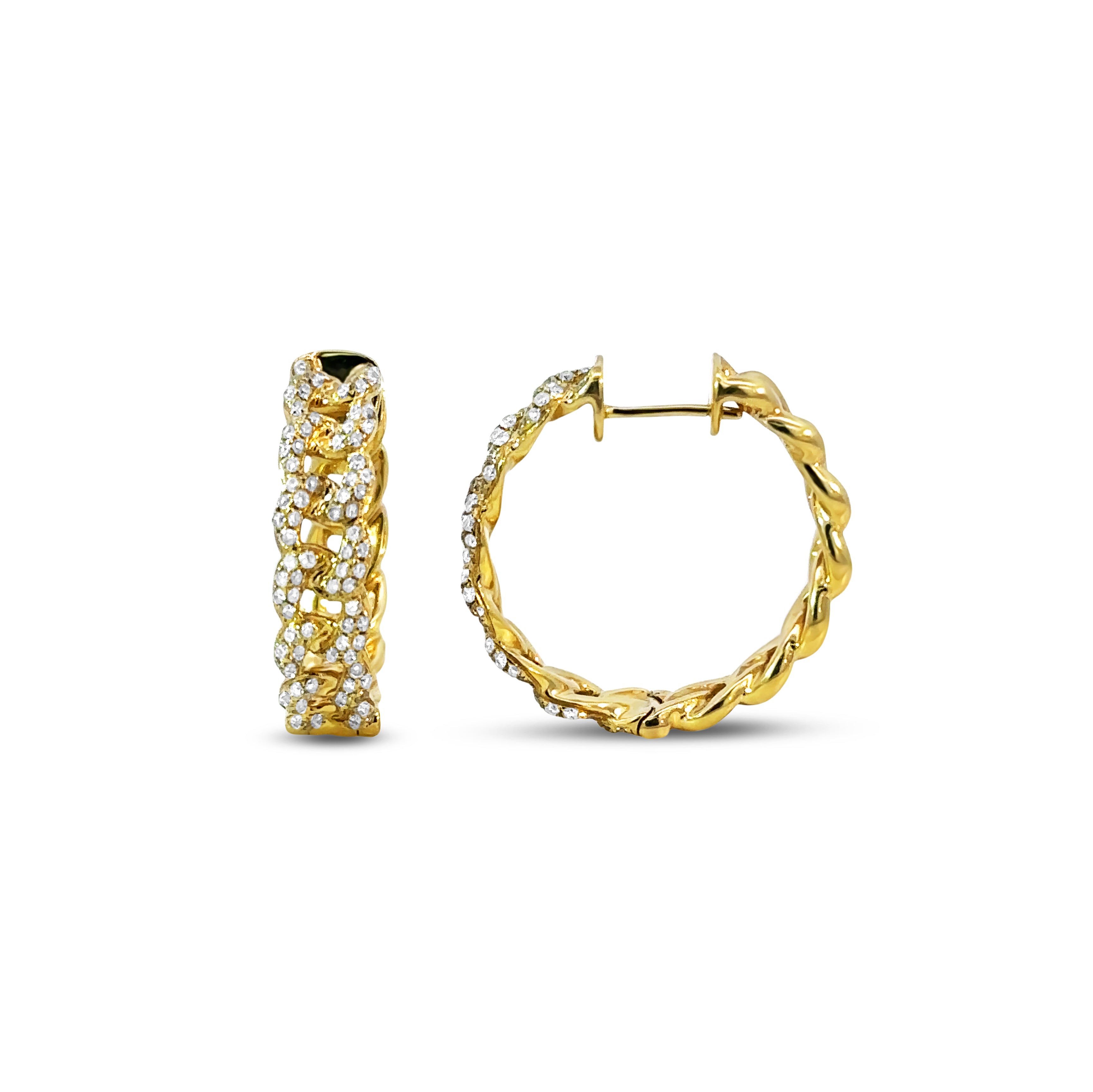 Diamond Curb Link Hoops