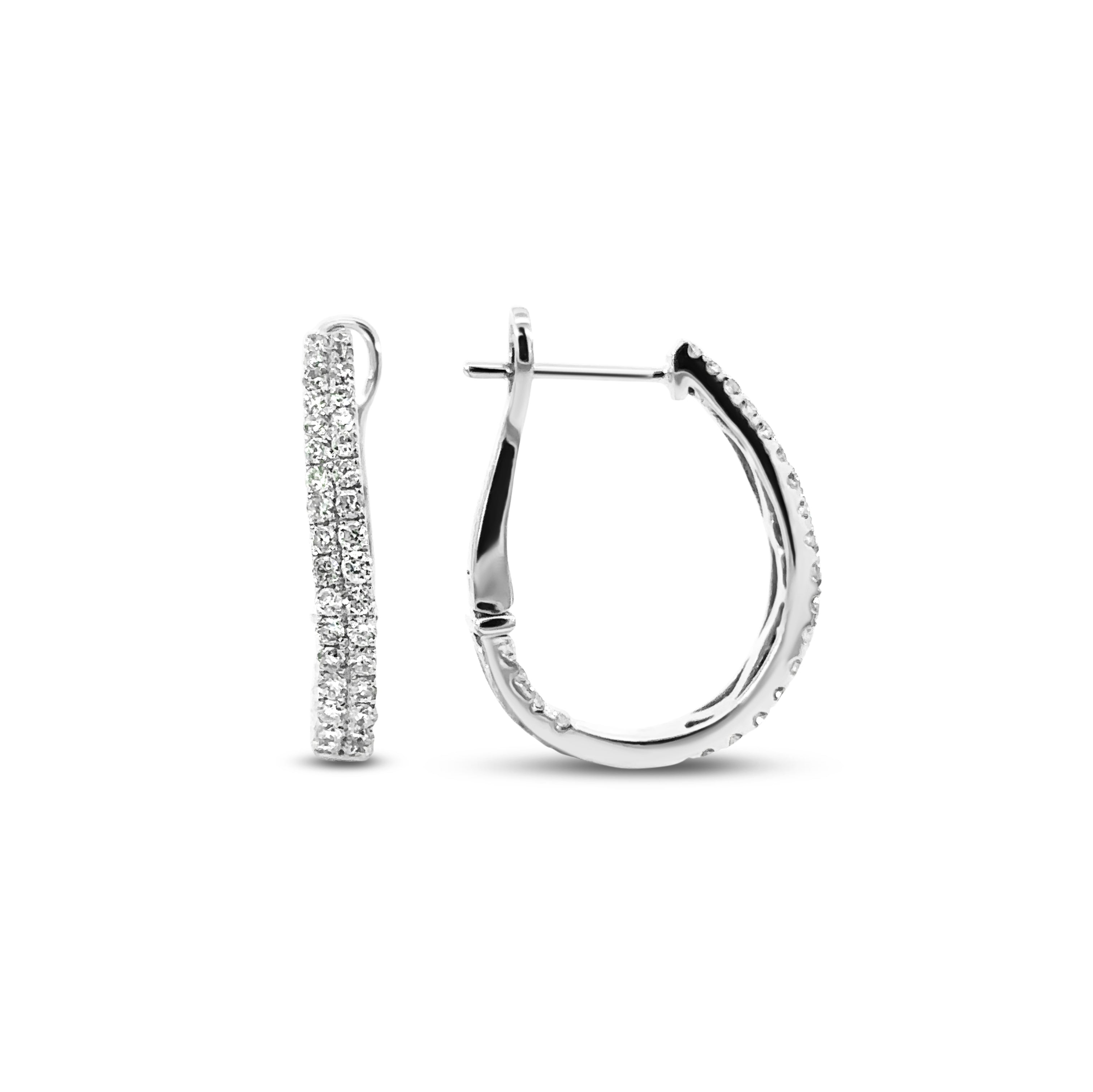 Double Row Diamond Hoops